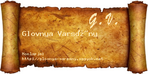 Glovnya Varsány névjegykártya